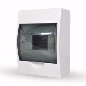   Cutie de distribuție mică Stilo pentru montare pe perete cu ușă transparentă 1/6, șină IP30 PE/N - STI613