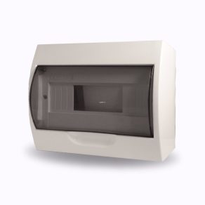   Cutie de distribuție mică Stilo pentru montare pe perete cu ușă transparentă 1/8, șină IP30 PE/N - STI614