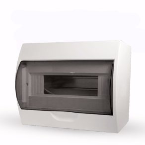   Cutie de distribuție mică Stilo pentru montare pe perete cu ușă transparentă 1/12, șină IP30 PE/N - STI615