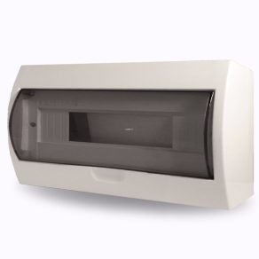   Cutie de distribuție mică Stilo pentru montare pe perete cu ușă transparentă 1/18, șină IP30 PE/N - STI616