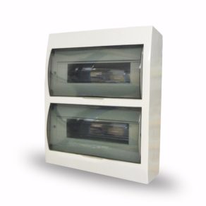   Cutie de distribuție mică Stilo, montată pe perete, 2/24 uși transparente, șină IP30 PE/N - STI617