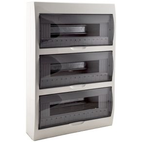   Cutie de distribuție mică Stilo, montată pe perete, cu ușă transparentă 3/45, șină IP30 PE/N - STI621