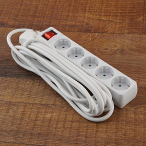   Priză multiplă Stilo cu 5 prize, cablu de 5 m și întrerupător - STI780