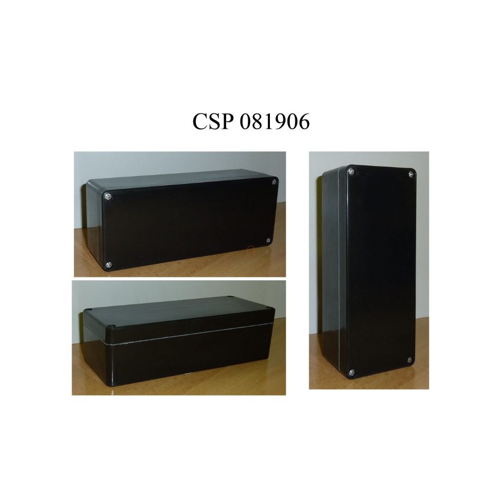 CSP 081906 poliészter doboz, üres  80x190x 60mm IP 65 fekete, halogénmentes CSP 11081906