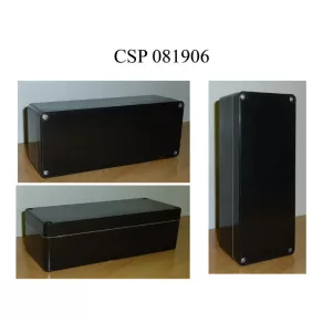   CSP 081906 cutie din poliester, goală  80x190x60 mm IP 65 negru, fără halogeni CSP 11081906