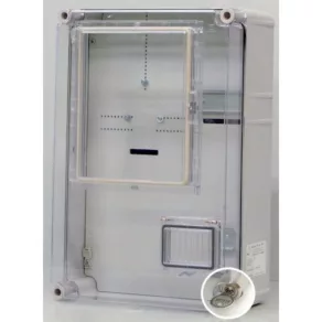   PVT EON 3045 – VFm - AM PVT3045–VFm dulap pentru contor de consum nocturn, monofazic, cu fereastră EM, încuietoare cu cheie și mască inferioară