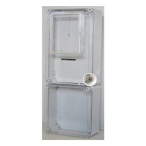   PVT EON 3075 EM - AM PVT3045 dulap pentru contor de energie electrică monofazat sau trifazat cu fereastră EM, încuietoare cu cheie + placă de montare a cablului, mască inferioară