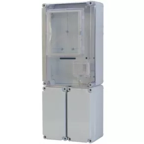   PVT EON 3045 FSK2 - AM PVT3045FSK2 Dulap pentru contor de energie electrică monofazic sau trifazic, cu geam EM, încuietoare cu cheie, intrări și ieșiri de cablu + bornieră, cu mască inferioară