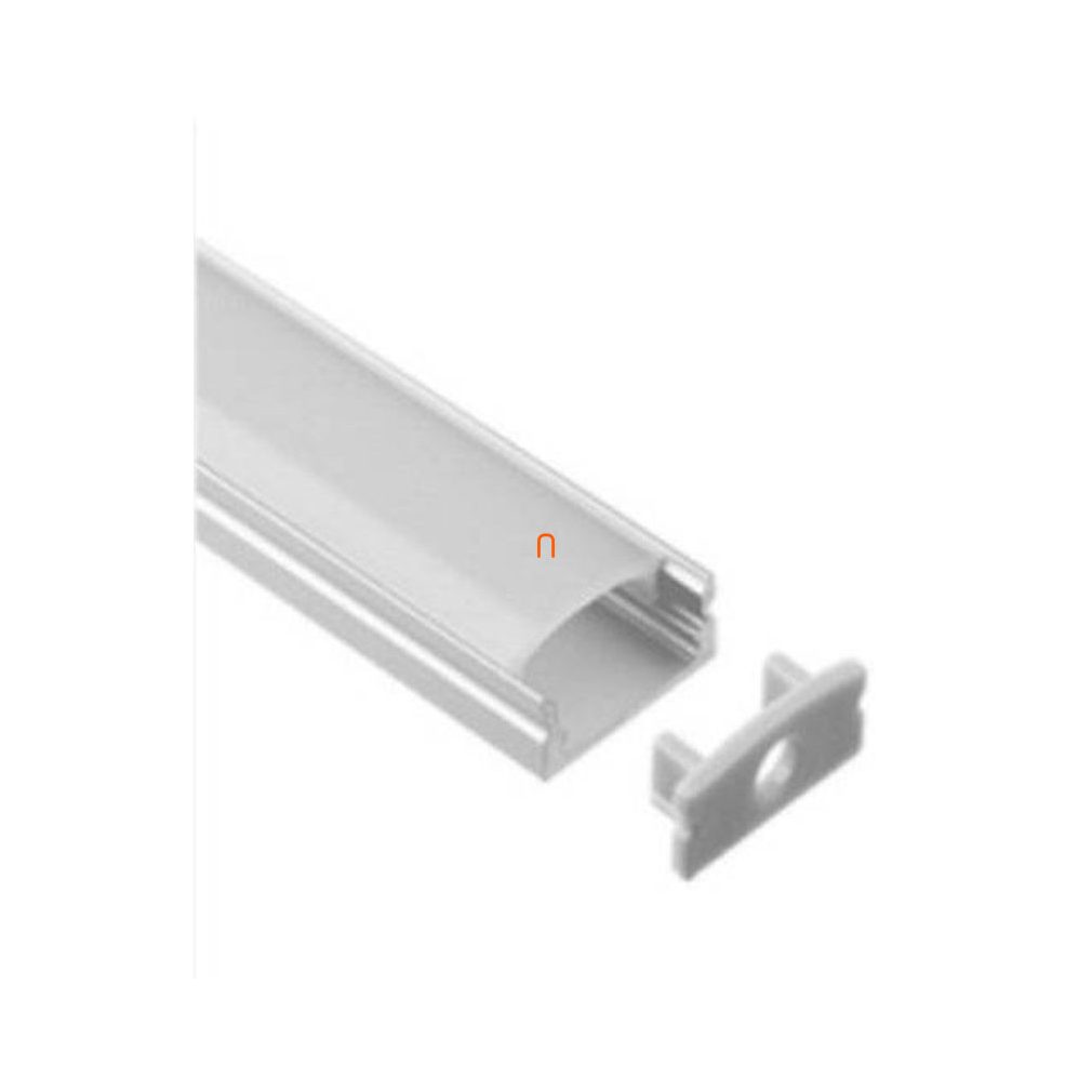 Set de șine din aluminiu pentru benzi LED, suprafață 12 mm, lungime 2 m + transparent + 2 seturi de fixare CLS67612A