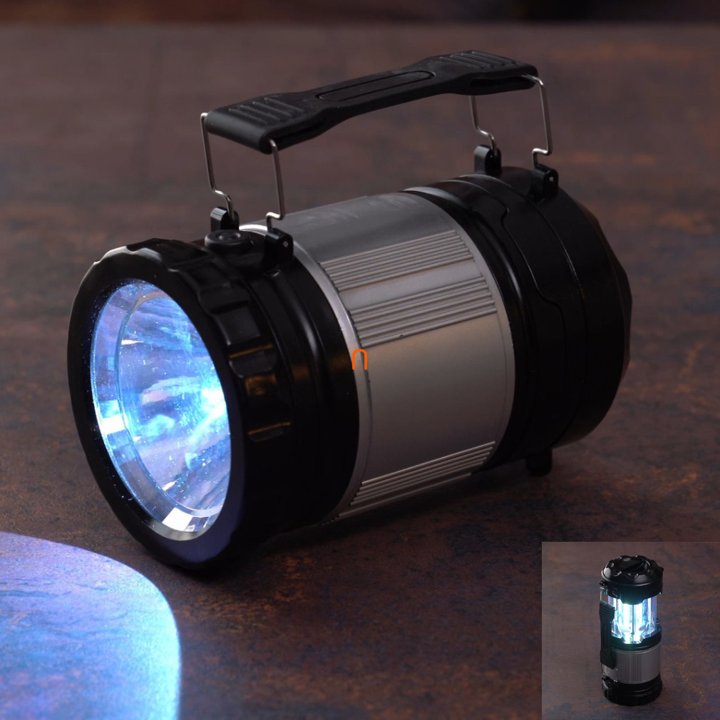 Lampă de camping (lampă portabilă cu baterii) 1W+3W COB LED 120lm, PC+ABS, (3xAA nu sunt incluse) DEL1363