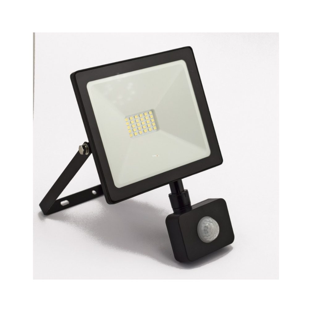 Reflector 20W LED, 1600lm, senzor de mișcare 120 grade, 4000K, 30x SMD2835 LED, plat, negru - deLux DEL1447