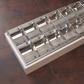   Corp de iluminat 2x36W montat pe un tub LED montat pe perete cu grilaj oglindă, oglindă IP20 DP, fără sursă de lumină  - DEL1496 deLux