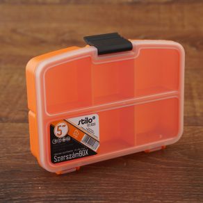   Cutie de sortimente compartimentată Stilo, portocalie, 5 coloane, 134 x 101 x 31 mm - STI1533