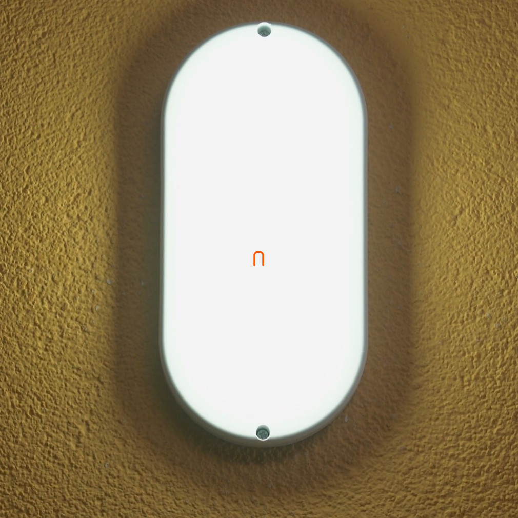 Lampa pentru barcă LED 15W 1200lm 4000K ovală, abajur opal plastic bază albă IP54 - deLux DEL1543
