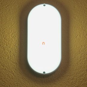   Lampă pentru barcă LED 15W 1200lm 4000K ovală, abajur opal, bază din plastic alb IP54 - deLux DEL1543