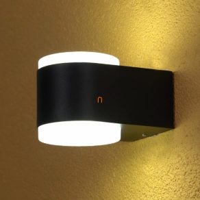   Corp de iluminat rotund pentru exterior, montat pe perete, negru, LED 2x3W, 4000K, IP54 - deLux DEL1553