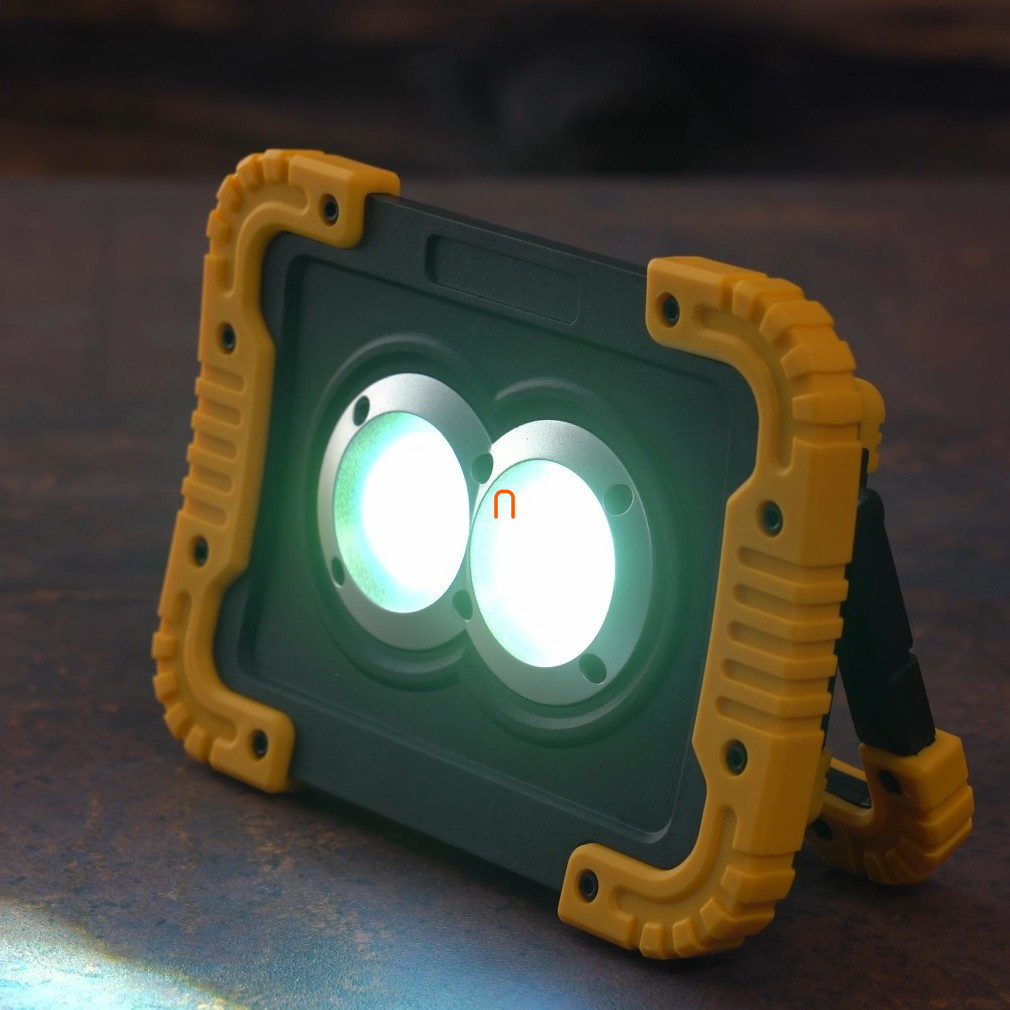 Reflector LED 20W 6500K portabil 1000lm, IP54, cu baterie, încărcare USB - deLux DEL1554