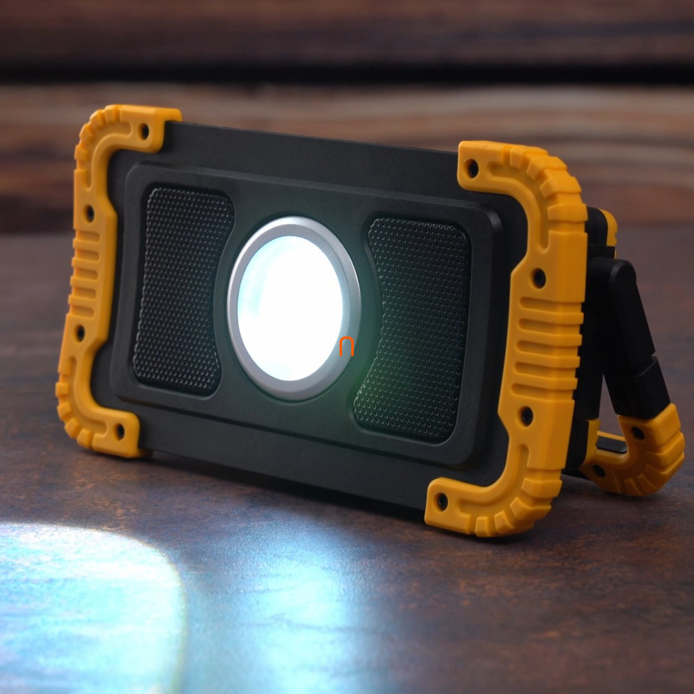 Reflector LED 20W 6500K portabil 1000lm, IP54, difuzor Bluetooth, baterie 8000mAh, USB, funcție Power bank - deLux DEL1555