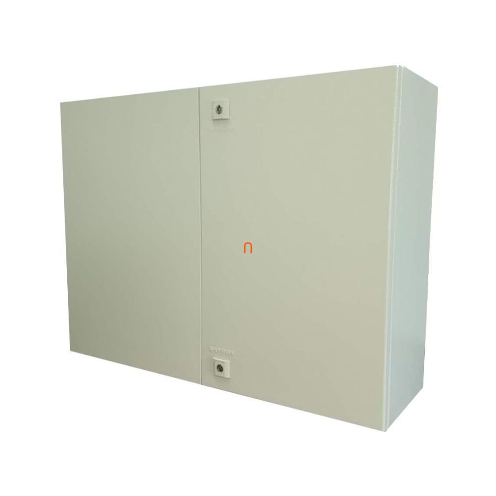 Dulap metalic de distribuție cu panou de montare, 2 uși, 600x800x250mm RAL7032 - Skybox SKY1565