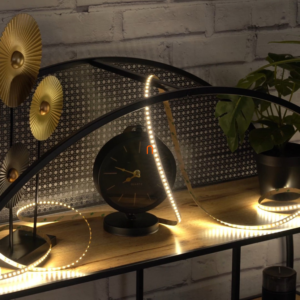 Bandă LED 120 LED IP20, 12W/fm, 3000K, 1200lm/m, alb cald, SMD2835, 12V DC DEL1574