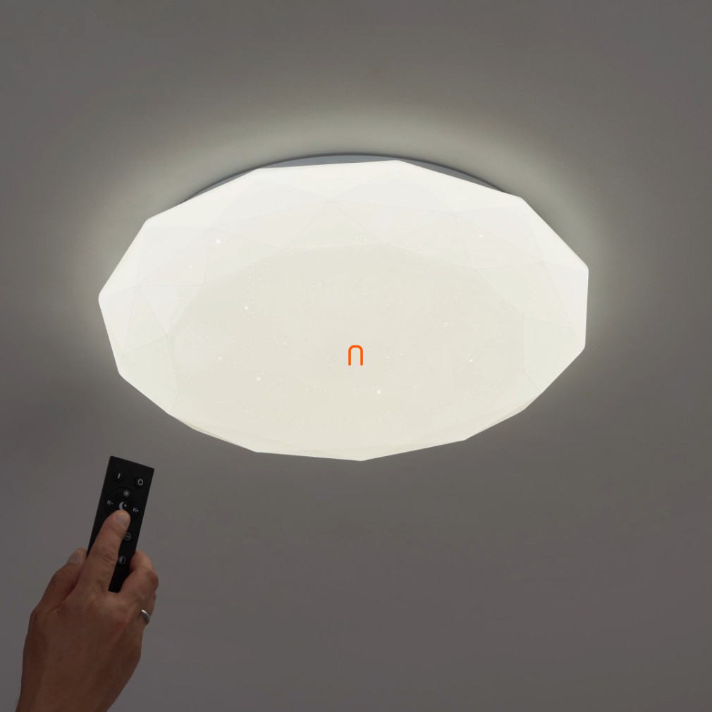 LED plafonier RGB+CCT, 24W, 1560lm, 380mm, formă diamant, abajur strălucitor, - Jazzy deLux DEL1615