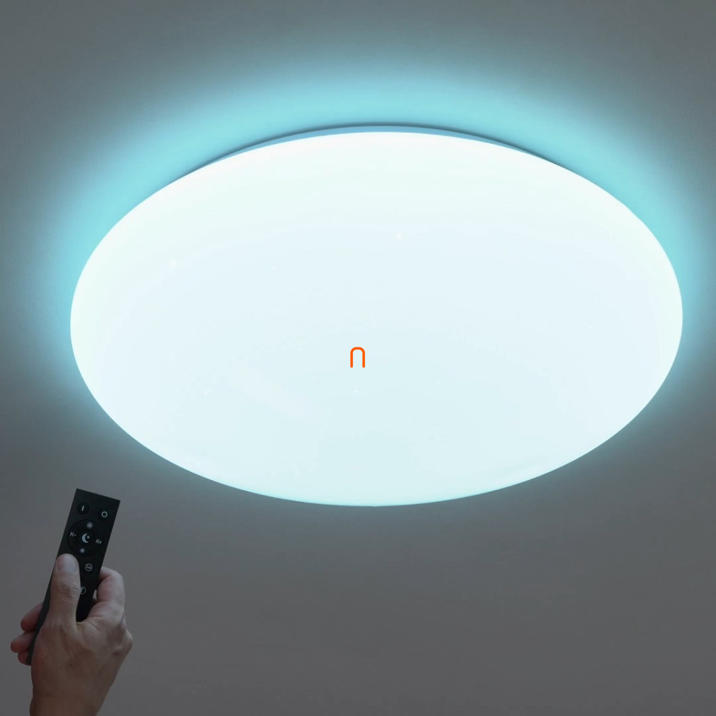 Lampă LED de tavan RGB+CCT, 48W, 3600lm, 50cm, formă rotundă, abajur strălucitor, - Jazzy deLux DEL1616
