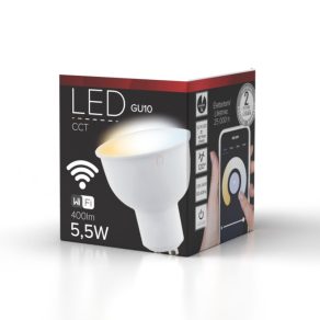   LED GU10 5,5 W 400 lm 2700-6500 K sursă de lumină 120 grade Ra80 230 V CCT, Wi-Fi inteligent, luminozitate reglabilă, DEL1630 deLux