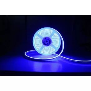   Bandă LED neon flex albastră, 5 m, IP65, 12 V c.c., 6 W/m, 300 lm/m, 120 LED-uri/m - DEL1640 deLux