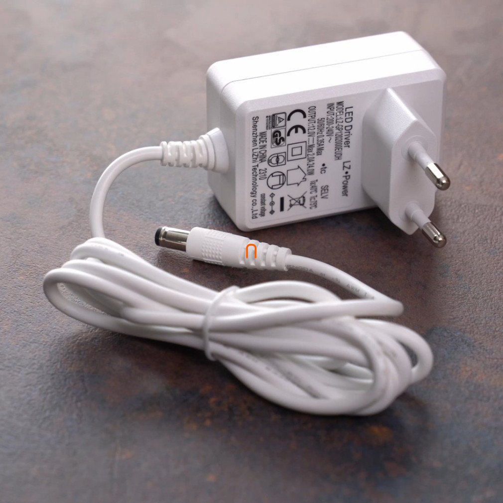 Sursă de alimentare LED 24W 12V 2A IP20 tip adaptor alb (DEL1647)