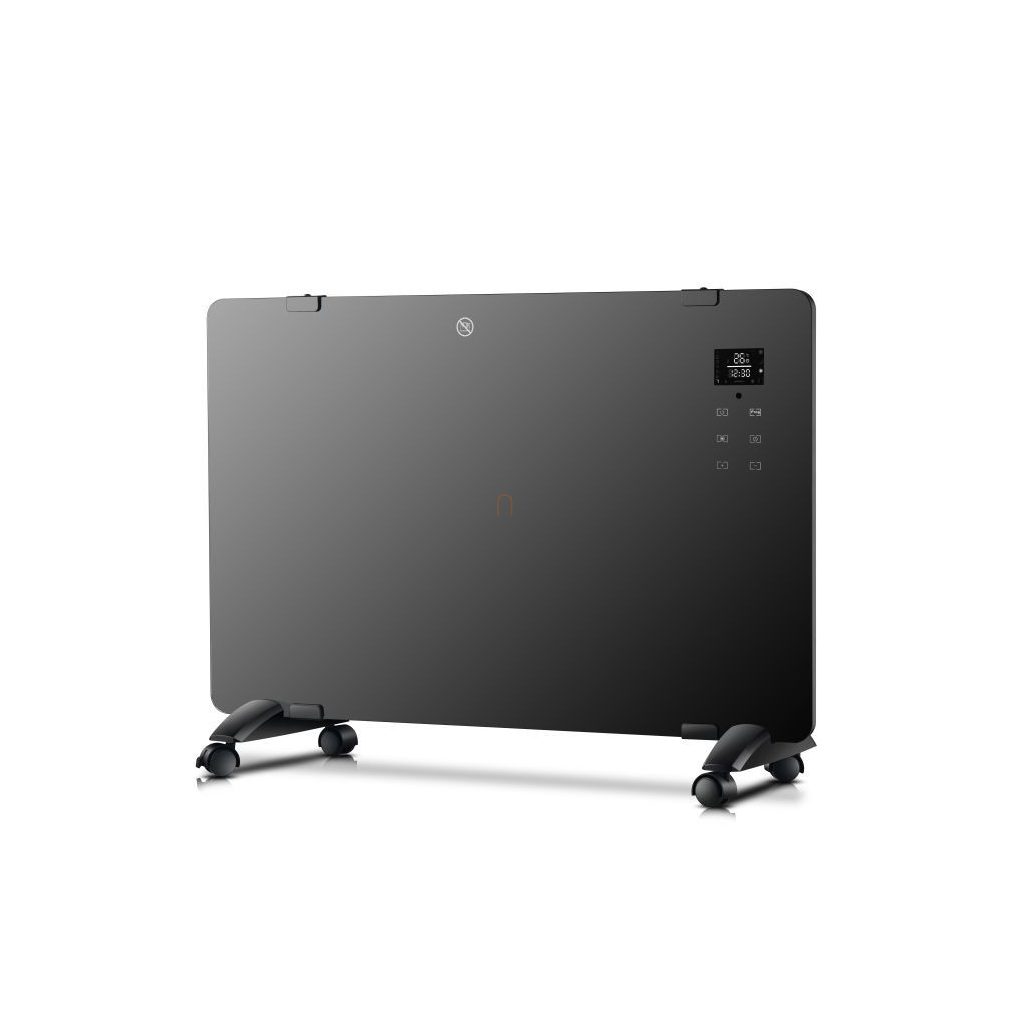 Smart (WiFi) üvegpanel fűtőtest 1000W/2000W távirányítóval, falra szerelhető vagy szabadon álló kivitel, Stilo STI1709