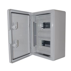   Cutie de distribuție din plastic Stilo, mascat, 350x250x150mm, 2x8 module, IP65, ABS - STI1764