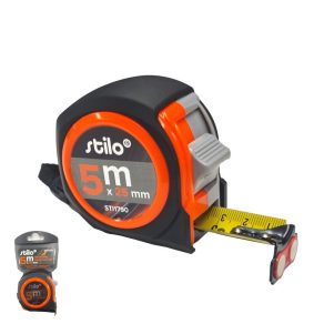   Bandă de măsurat Stilo 5 m x 25 mm, capăt magnetic, carcasă cauciucată, STI1790