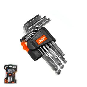   Set chei Allen Stilo, tijă scurtă, 9 piese, cap sferic, magnetizate, STI1801
