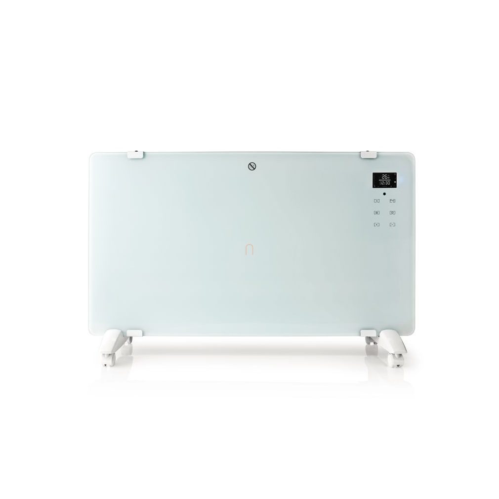 Smart (WiFi) üvegpanel fűtőtest 750W/1500W távirányítóval, fehér, falra szerelhető vagy szabadon álló kivitel, Stilo STI1804