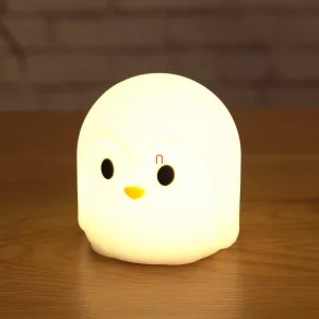   Lampa LED de noapte cu pinguini pentru camera copiilor, 10 cm - Asalite ASAL0306, mod de funcționare cu schimbare de culori, reîncărcabilă, 3,7 V, 2200 mAh, 3000 K + RGB, 1 W