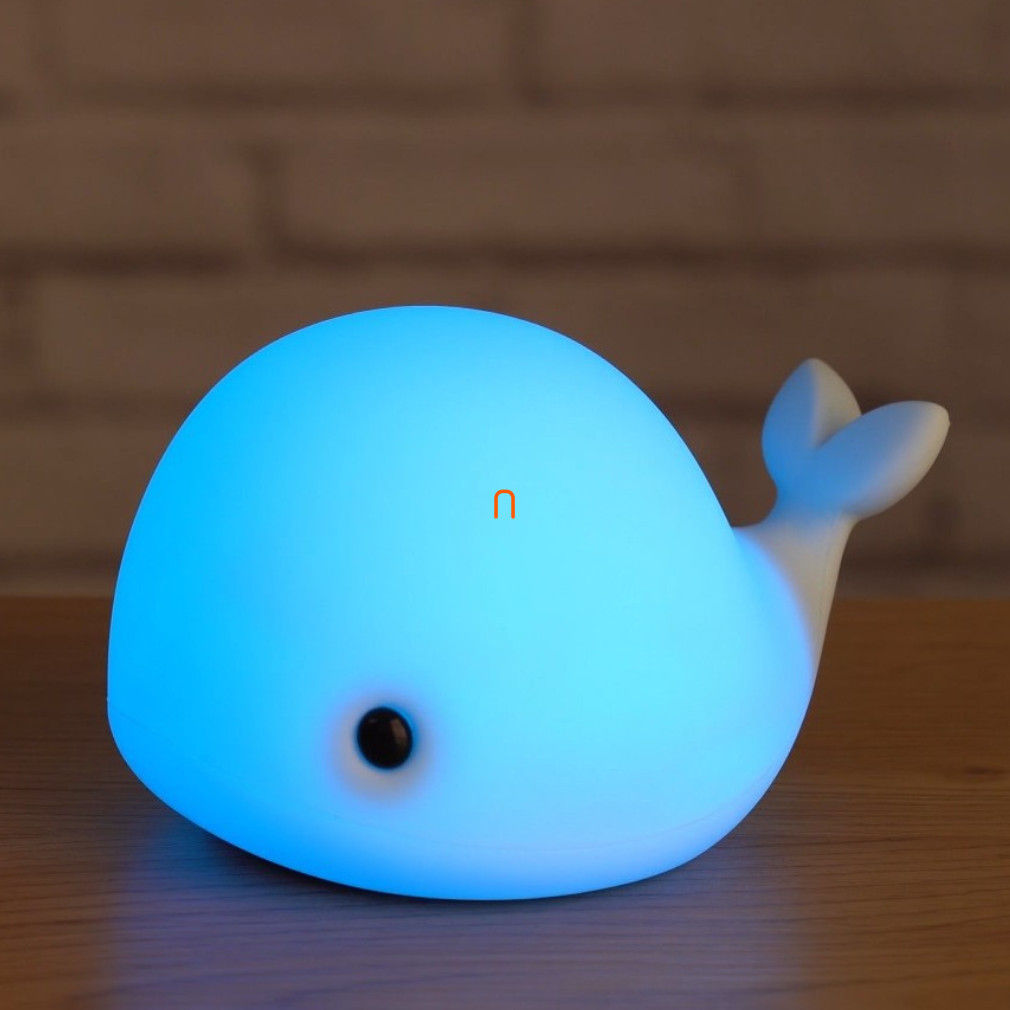 Lampa LED de noapte Delfines pentru camera copiilor 9 cm - Asalite ASAL0308, mod de funcționare cu schimbare de culori, reîncărcabilă, 3,7 V, 2200 mAh, 3000 K + RGB, 1 W