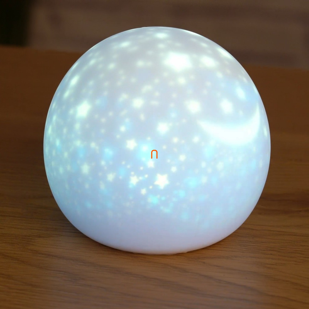 Lampa LED nocturnă cu glob stelar pentru camera copiilor, 11 cm - Asalite ASAL0309, pulsatoriu, schimbare de culoare, mod intermitent, reîncărcabilă, 3,7 V, 2200 mAh, 1 W