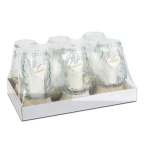   Sfeșnic din sticlă - cu capac din plastic - 26 cm - culoarea sticlei: alb - auriu antic