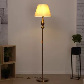   Lampă de podea, bej, 155 cm - Fabiola Smarter 02-714, textilă, clasică, cu soclu 1xE27
