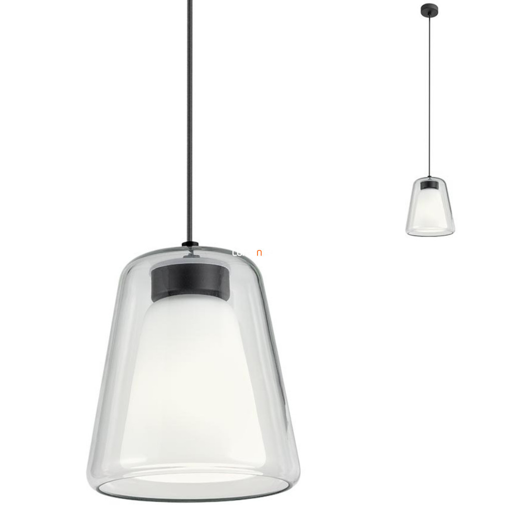 Lampa suspendată cu sticlă fumurie 18,5 cm, culoare albă - Owu Redo 01-1611