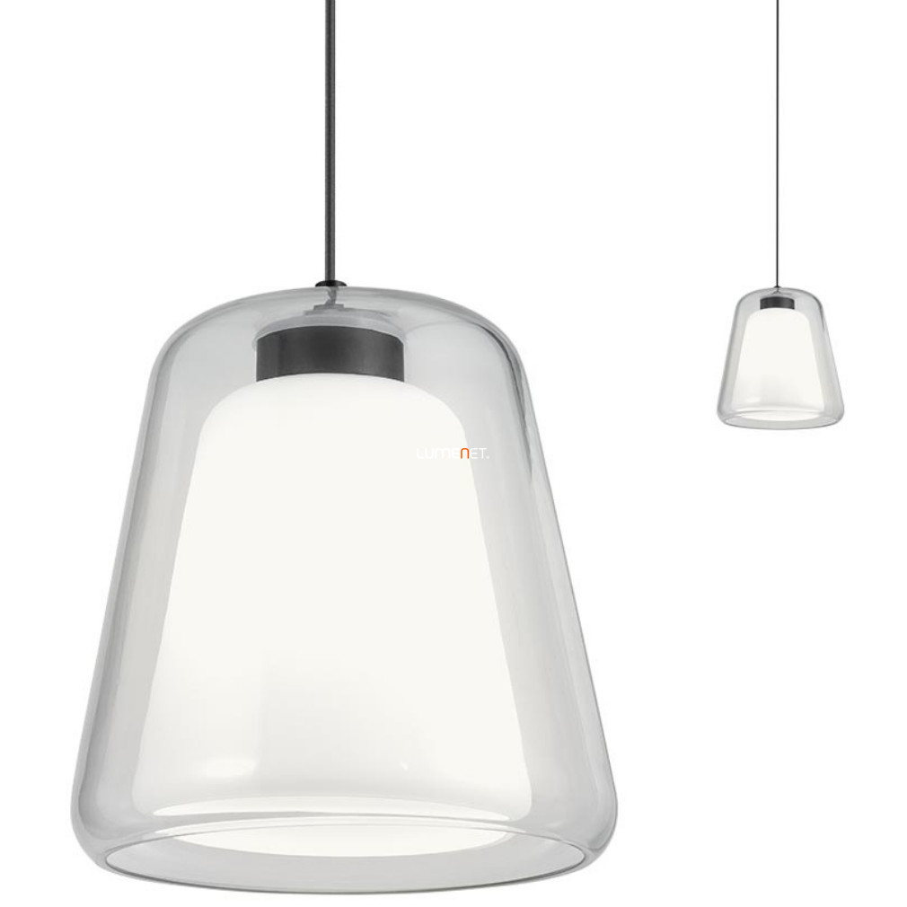 Lampa suspendată cu sticlă fumurie 25 cm, culoare albă - Owu Redo 01-1612