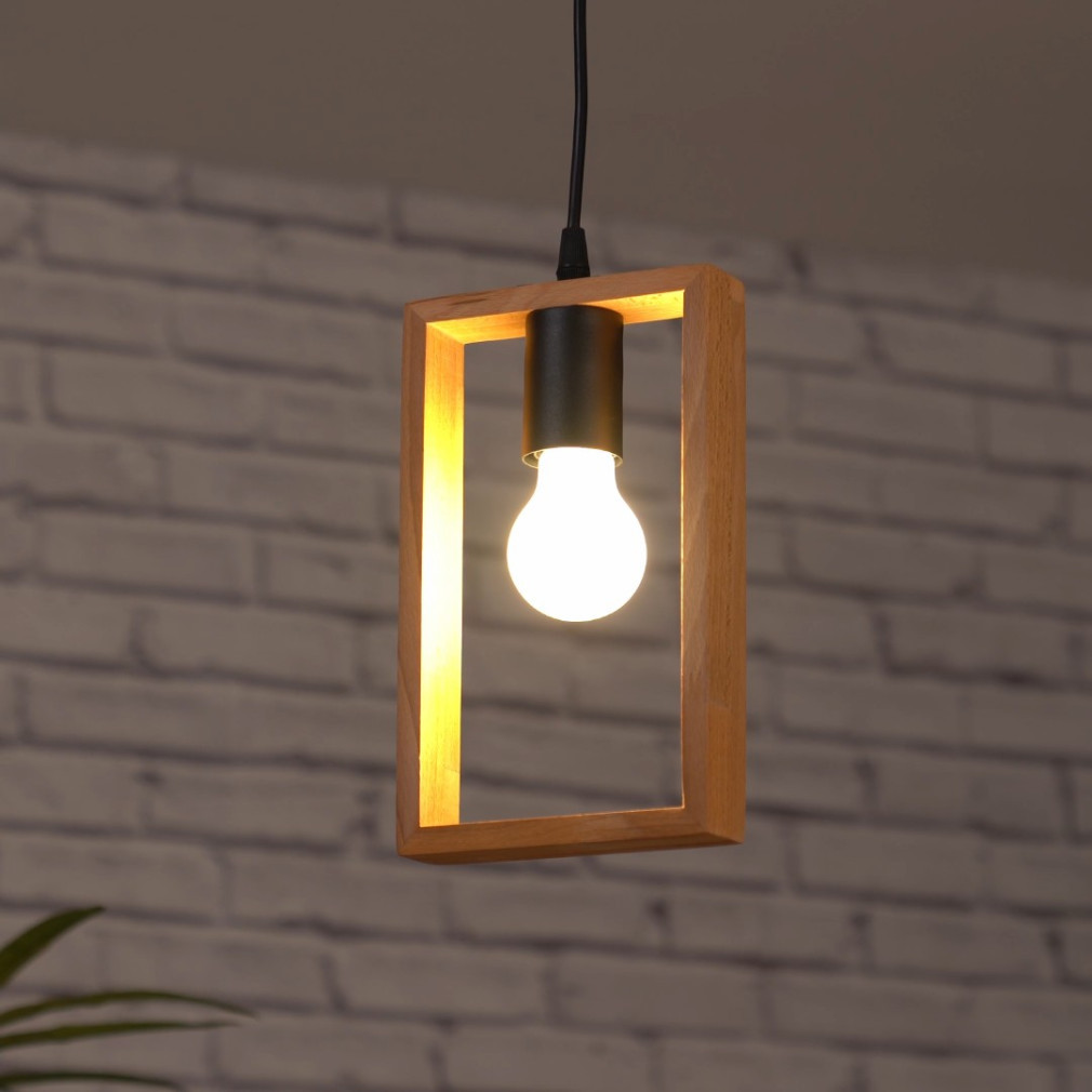 Lampa suspendată cu ramă din lemn - Timber Smarter 01-1664