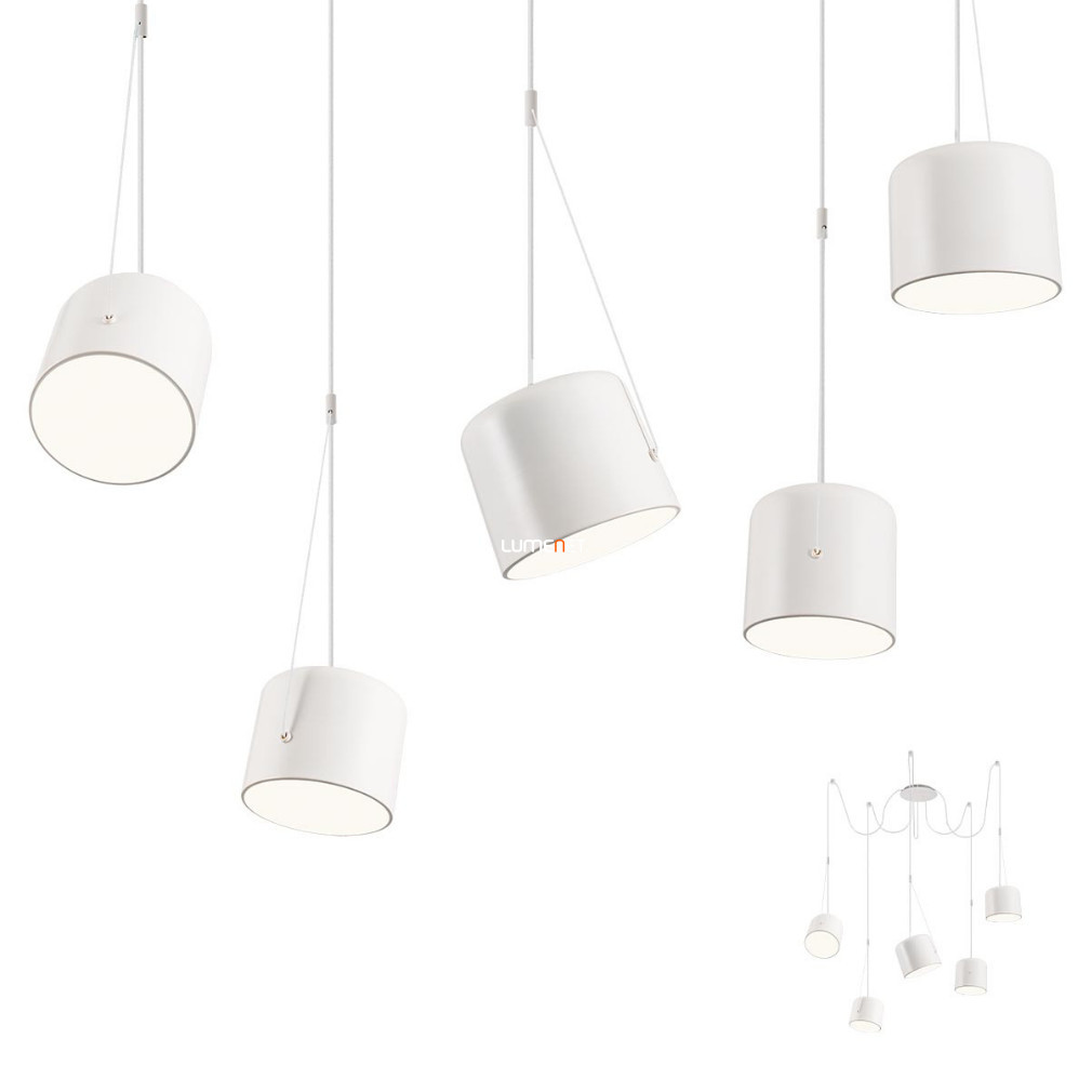 Lampa suspendată cu cinci becuri, 16 cm, culoare albă - Dodo Redo 01-1827