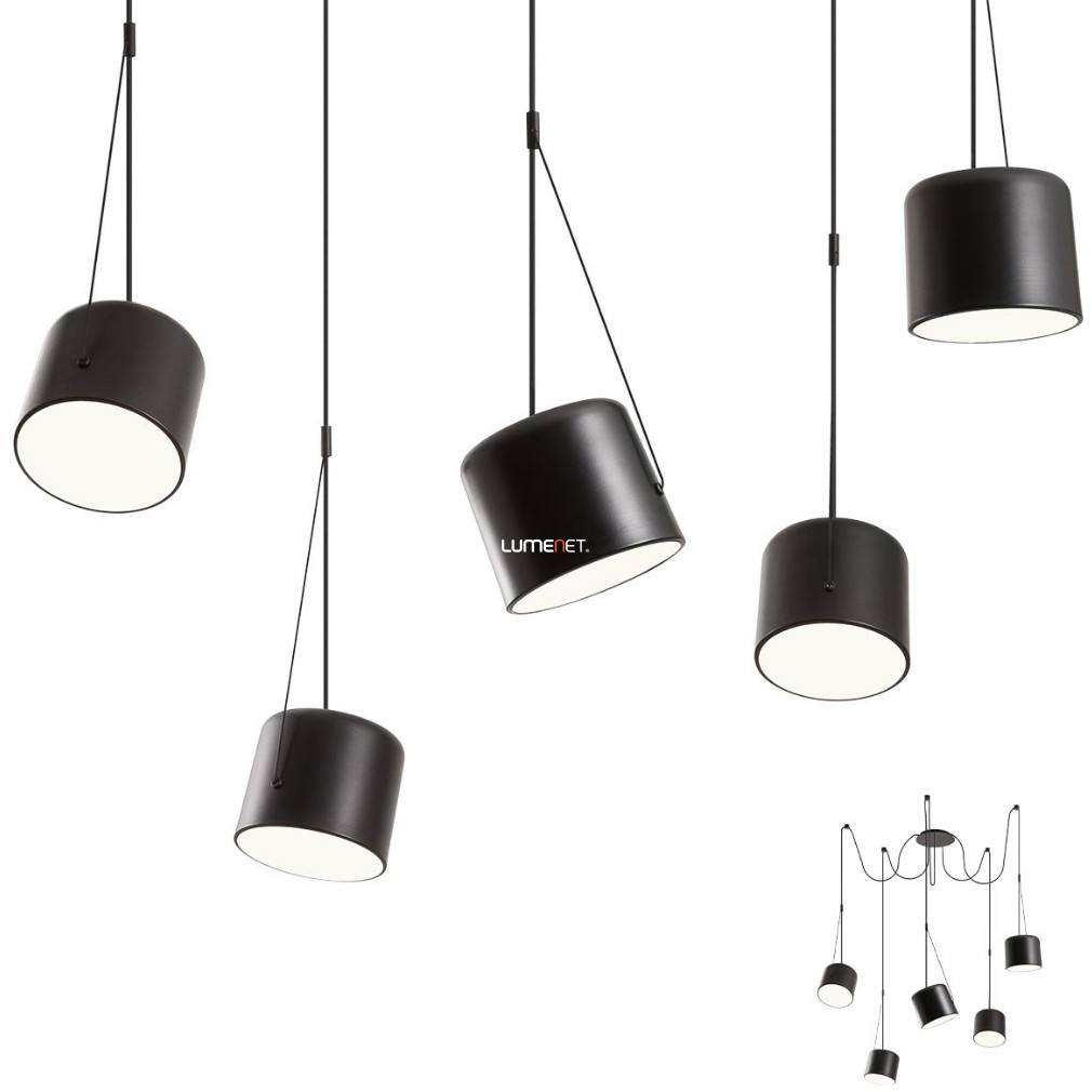 Candelabru modern cu cordoane reglabile, culoare neagră - Dodo Redo 01-1828