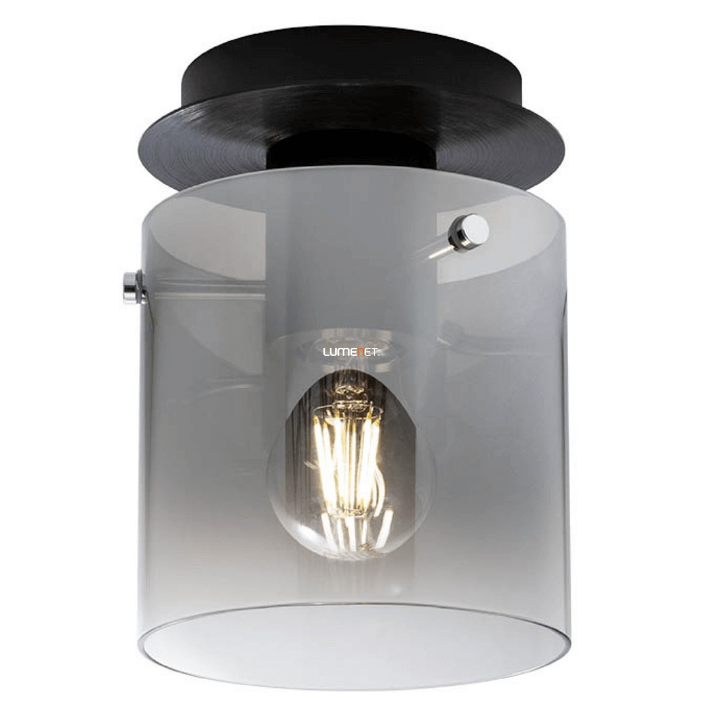 Lampa de tavan cu sticlă fumurie 12 cm, negru - Lou Redo 01-2005