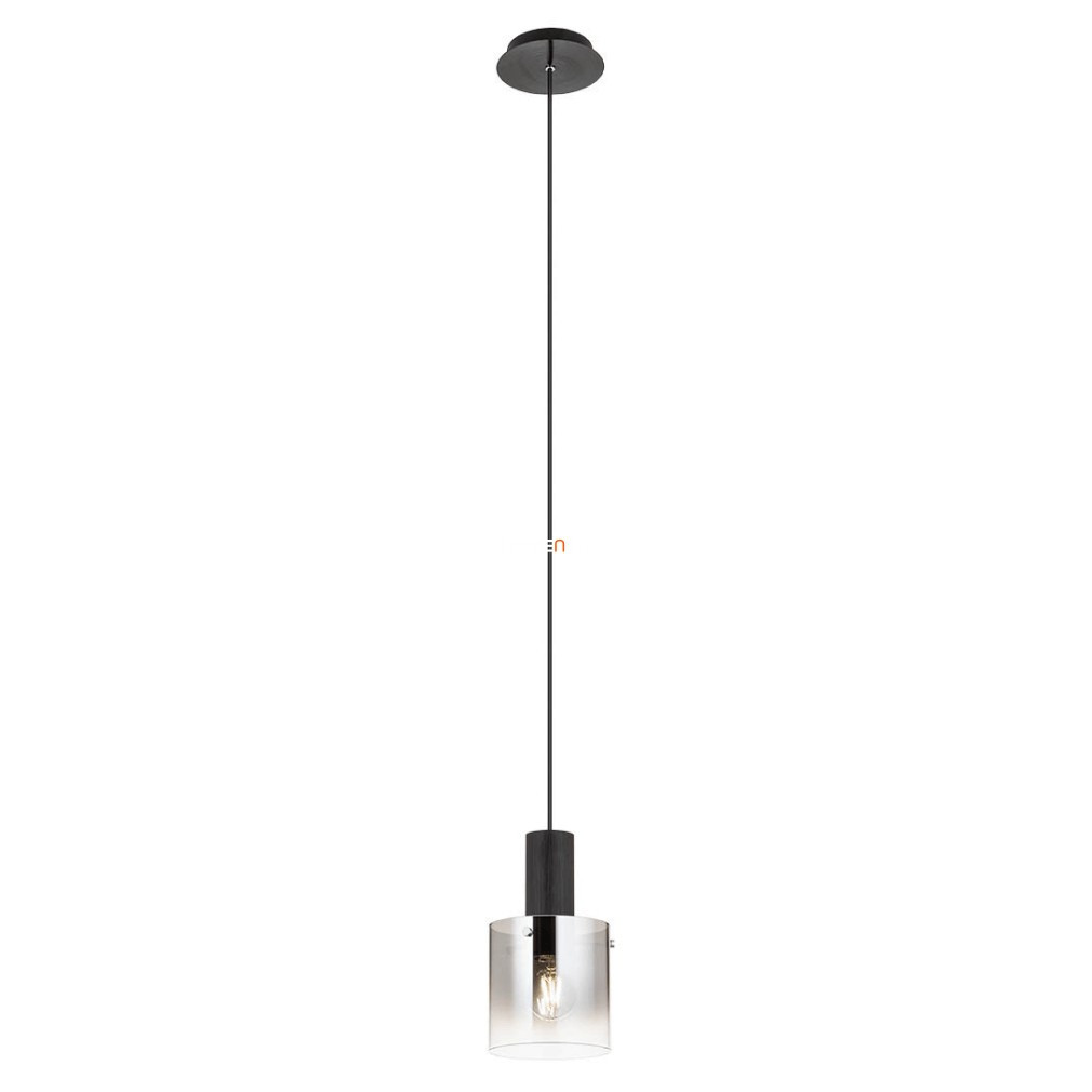 Lampa suspendată cu sticlă fumurie 15 cm, negru - Lou Redo 01-2006