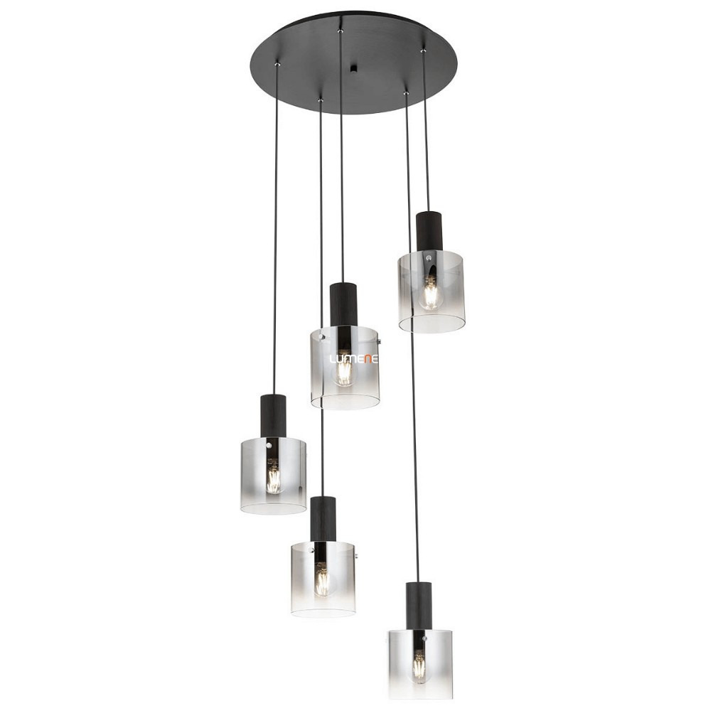 Lampa suspendată cu fumuriu cu cinci socluri, negru - Lou Redo 01-2009