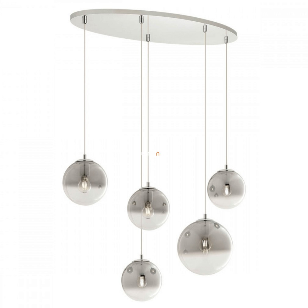Lampa suspendată cu sticlă fumurie cu cinci socluri, 150 cm, cromată - Berry Redo 01-2273