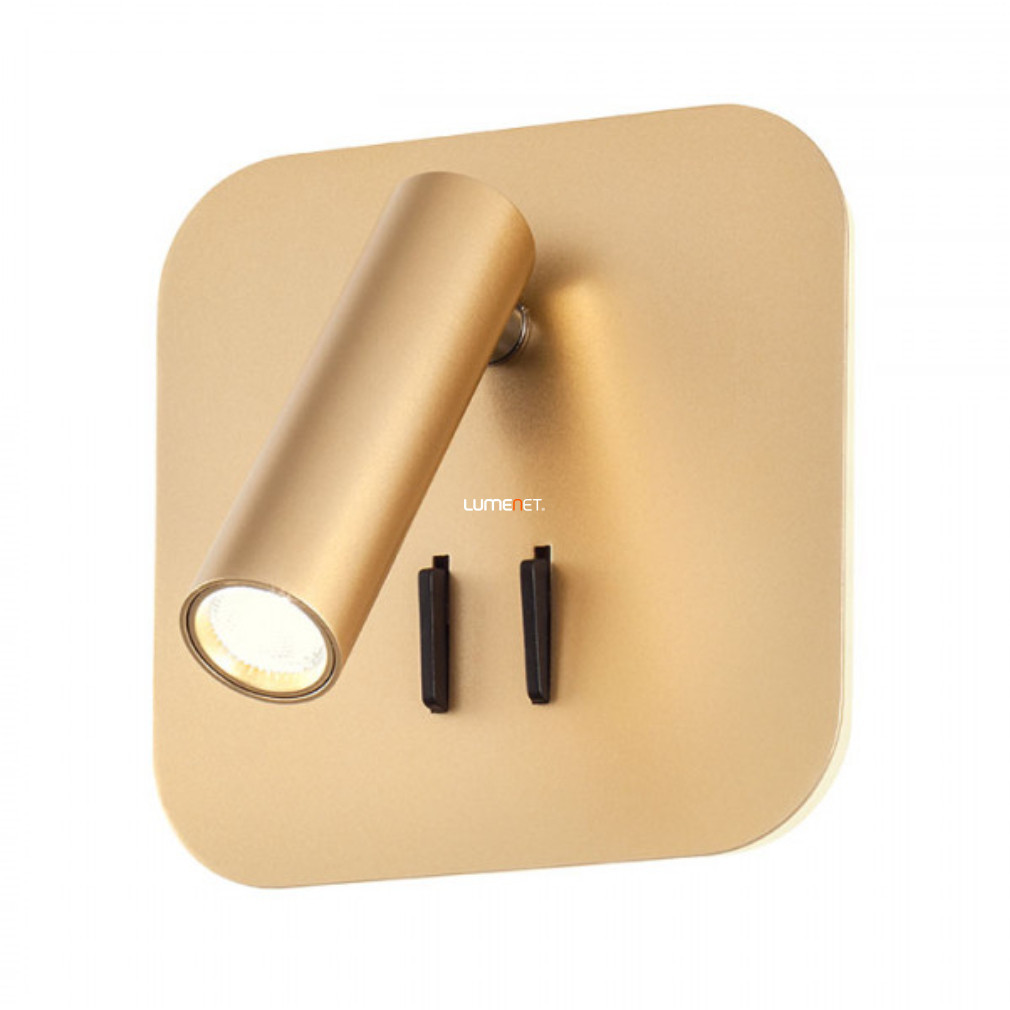 Lampa LED de perete 6+3 W, alb cald, auriu mat - Quda Redo 01-2977