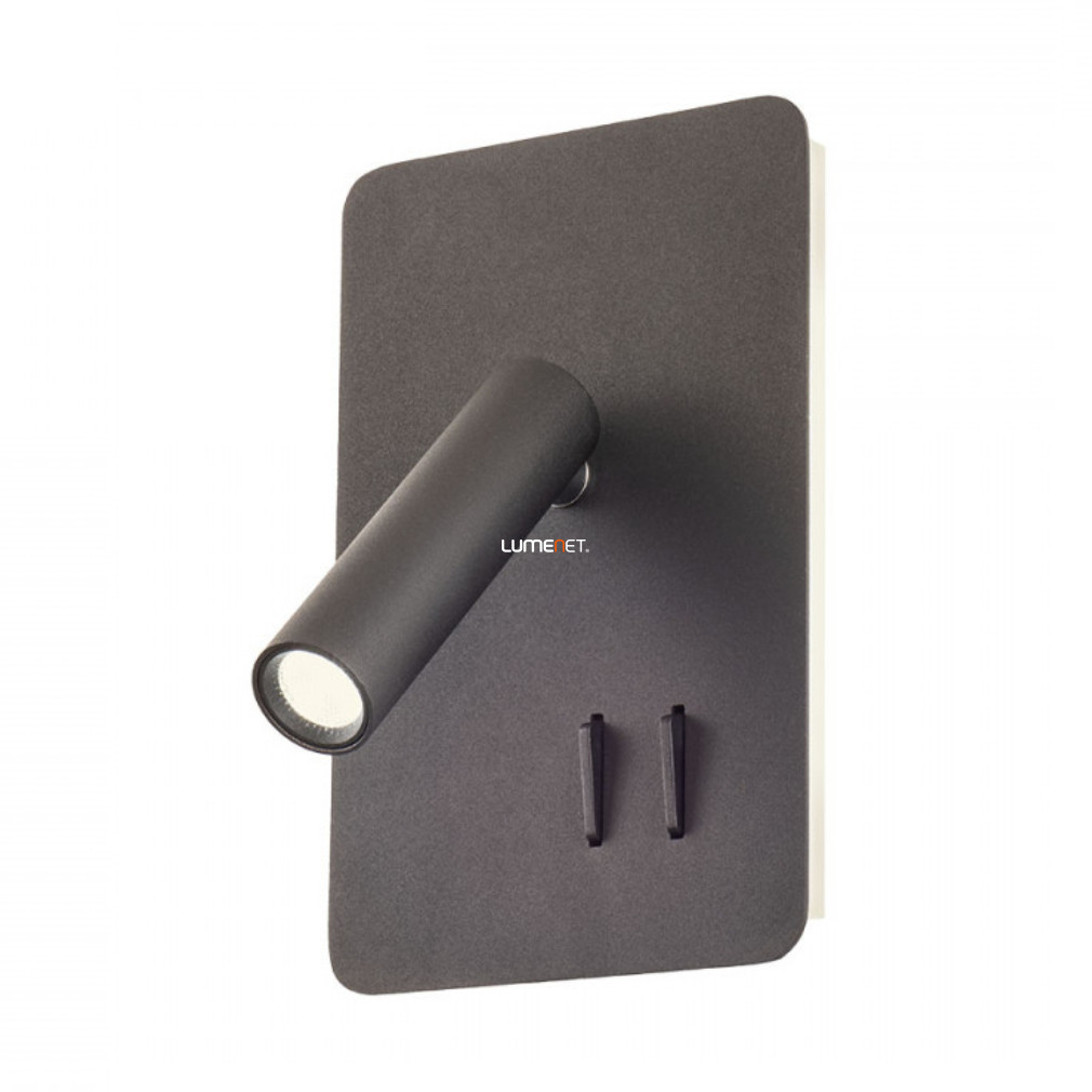 Lampa de perete LED 6+3 W, alb cald, negru mat - Quda Redo 01-2982